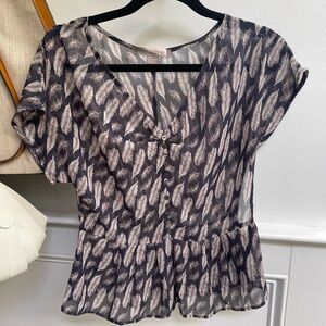 Forever 21 Feather Print Blouse